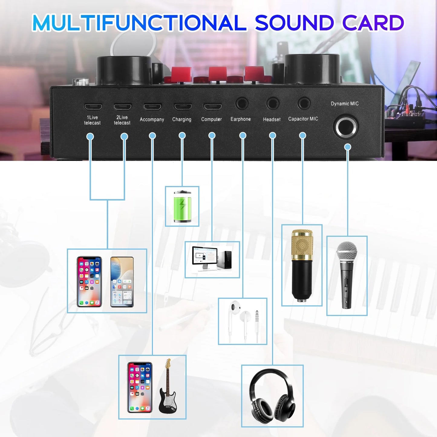 Microphone for Podcast Equipment Bundle and Studio Recording Equipment, USB Microphone, V8S Microphone for Computer, Perfect for Recording Podcasts and Live Streaming, 2 Microphones