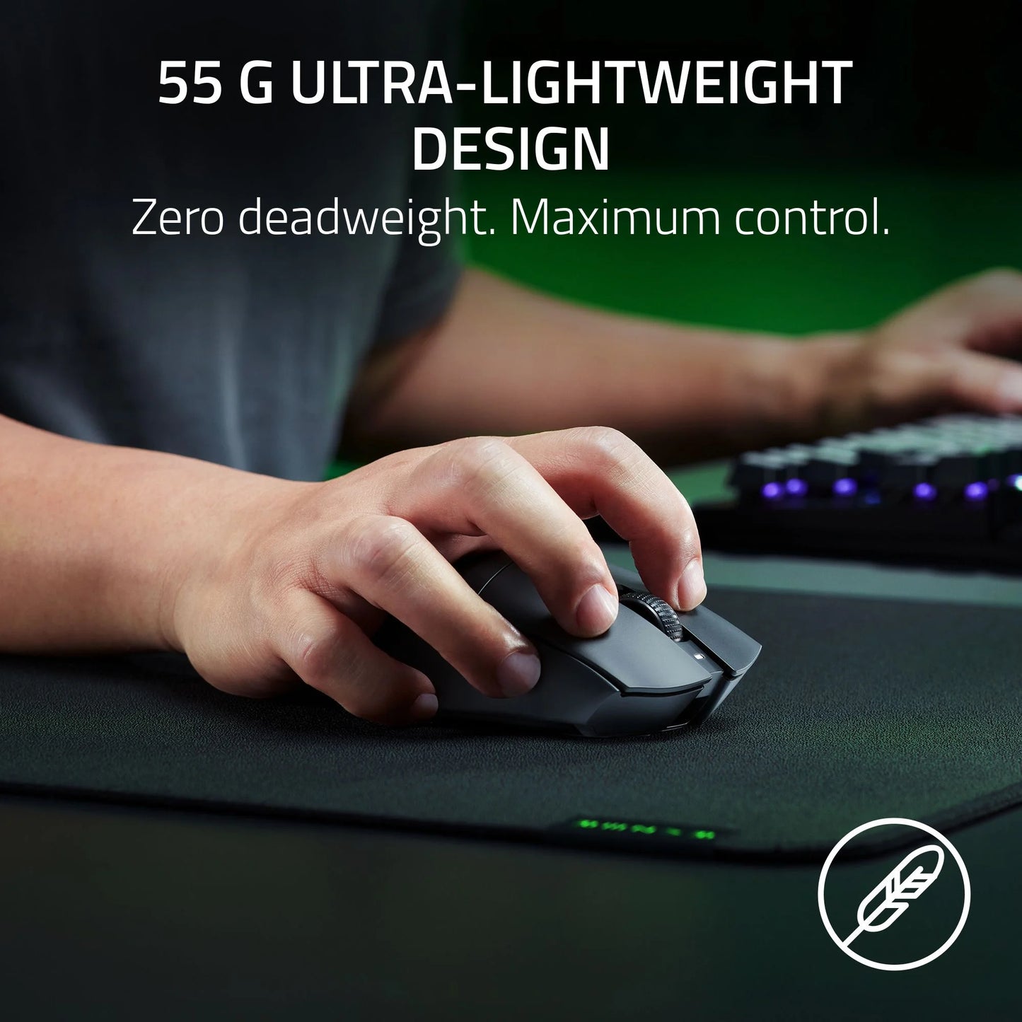 Deathadder V3 Hyperspeed Wireless Optical Gaming Mouse, Ergonomic, 26000 DPI, Black