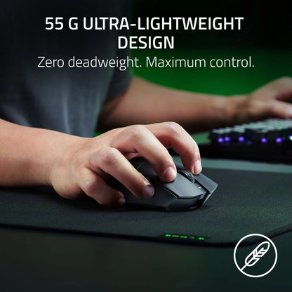 Deathadder V3 Hyperspeed Wireless Optical Gaming Mouse, Ergonomic, 26000 DPI, Black