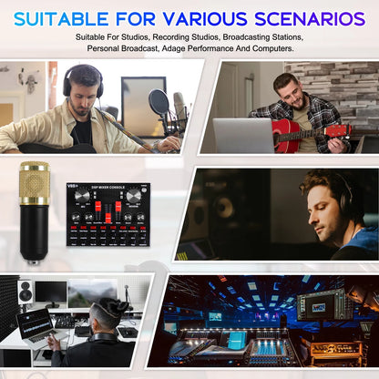 Microphone for Podcast Equipment Bundle and Studio Recording Equipment, USB Microphone, V8S Microphone for Computer, Perfect for Recording Podcasts and Live Streaming, 2 Microphones