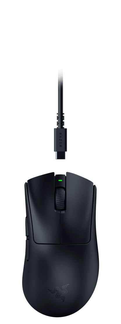 Deathadder V3 Hyperspeed Wireless Optical Gaming Mouse, Ergonomic, 26000 DPI, Black
