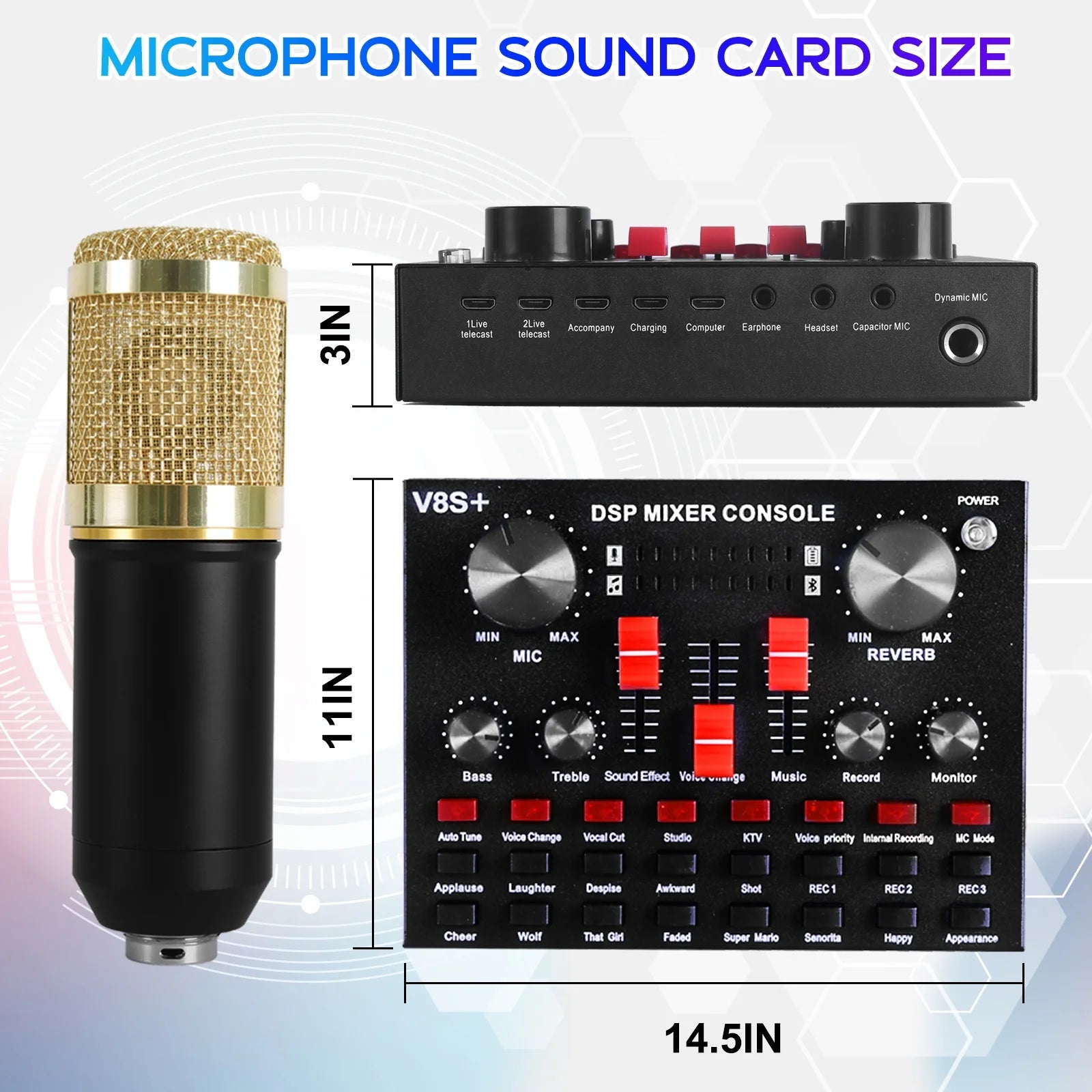 Microphone for Podcast Equipment Bundle and Studio Recording Equipment, USB Microphone, V8S Microphone for Computer, Perfect for Recording Podcasts and Live Streaming, 2 Microphones