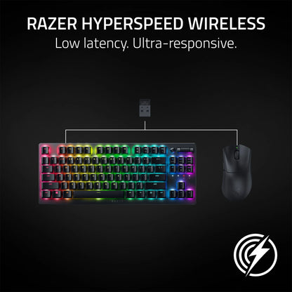 Deathadder V3 Hyperspeed Wireless Optical Gaming Mouse, Ergonomic, 26000 DPI, Black
